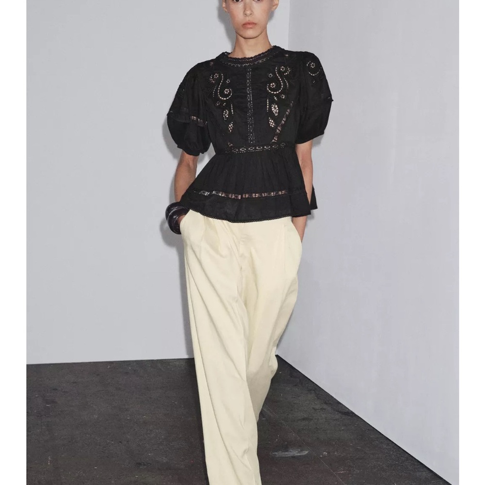 Zara Black Lace Blouse